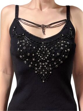 NWT✨ | White House Black Market | Beaded Stretch Spaghetti Strap Tank Top